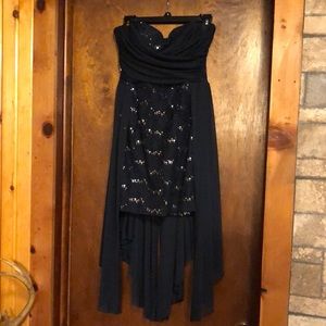 City Triangles Blue hi/low cocktail dress sequins  jrs sz 9 women’s sz 6